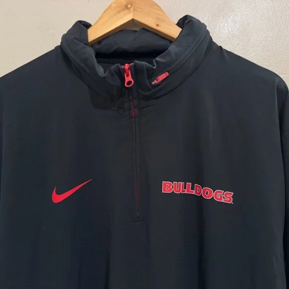 Nike UGA Georgia Bulldogs Team Issue PE Sideline Half-Zip Jacket Black Mens XL